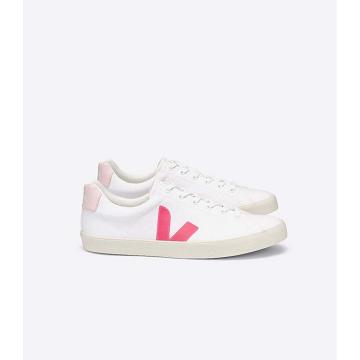 Veja ESPLAR SE CANVAS Joggesko Dame White/Pink | NO 608EBC